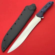 华诺手工 Toothed Wolf 牙狼 手工全镜面 蓝/黑双色G10手柄 加绒K鞘 精品直