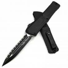 美国微技术 大龙三代双锋单边齿 战术版 全黑配色 Combat Troodon Gen III D/E Serrated Black