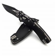 美国微技术 两栖者战术折 黑色凹槽铝柄 水滴头涂层 Amphibian Ram-Lok Black Fluted Aluminum