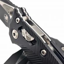 美国微技术 两栖者战术折 黑色凹槽铝柄 水滴头涂层 Amphibian Ram-Lok Black Fluted Aluminum