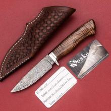 Noake Custom Knives 虎斑枫木柄 大马士革钢刃 定制狩猎刀