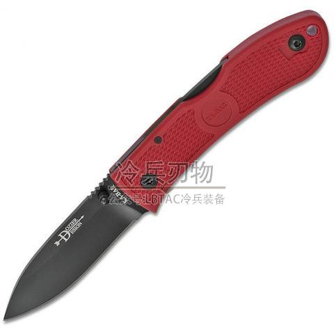 KA-BAR&Bob Dozier 4062 折叠猎人红色柄背锁战术折（AUS-8A 黑色）Dozier