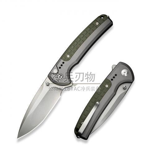 CIVIVI 哨兵打击灰色铝柄草绿色FRN贴片Flipper&Thumb Stud&按钮解锁折（Nitro-V 石洗）Sentinel Strike II