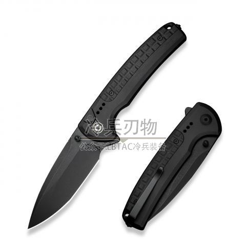 CIVIVI 哨兵打击黑色铝柄黑色FRN贴片Flipper&Thumb Stud&按钮解锁折（Nitro-V 黑色石洗）Sentinel Strike II