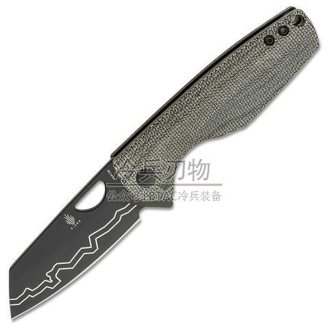 Kizer 凯泽 麻雀黑色米卡塔柄鱼鳍快开折（154CM 黑色羊蹄刃）Sparrow