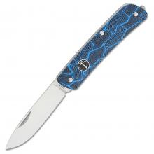 德国博客Plus 技术工具 蓝色大马士革纹路G10折（D2）Tech Tool Blue Damast G10 slipjoint