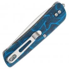 德国博客Plus 技术工具 蓝色大马士革纹路G10折（D2）Tech Tool Blue Damast G10 slipjoint