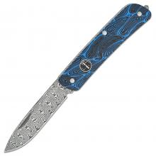 德国博客Plus 技术工具 蓝色大马士革纹路G10折（大马士革）Tech Tool Blue Damast slipjoint