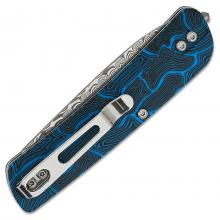 德国博客Plus 技术工具 蓝色大马士革纹路G10折（大马士革）Tech Tool Blue Damast slipjoint