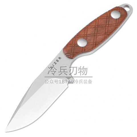 凯泽 菱形图案木柄直附IWB Kydex鞘（S35VN 锻面）Muskrat